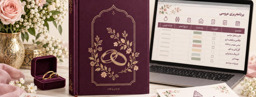 کاور نمایشی بسته دیجیتال برنامه‌ریزی ازدواج ایرانی؛ ۱۴ اکسل، ۲۵ PDF و ۷۴۵ مورد چک‌لیست